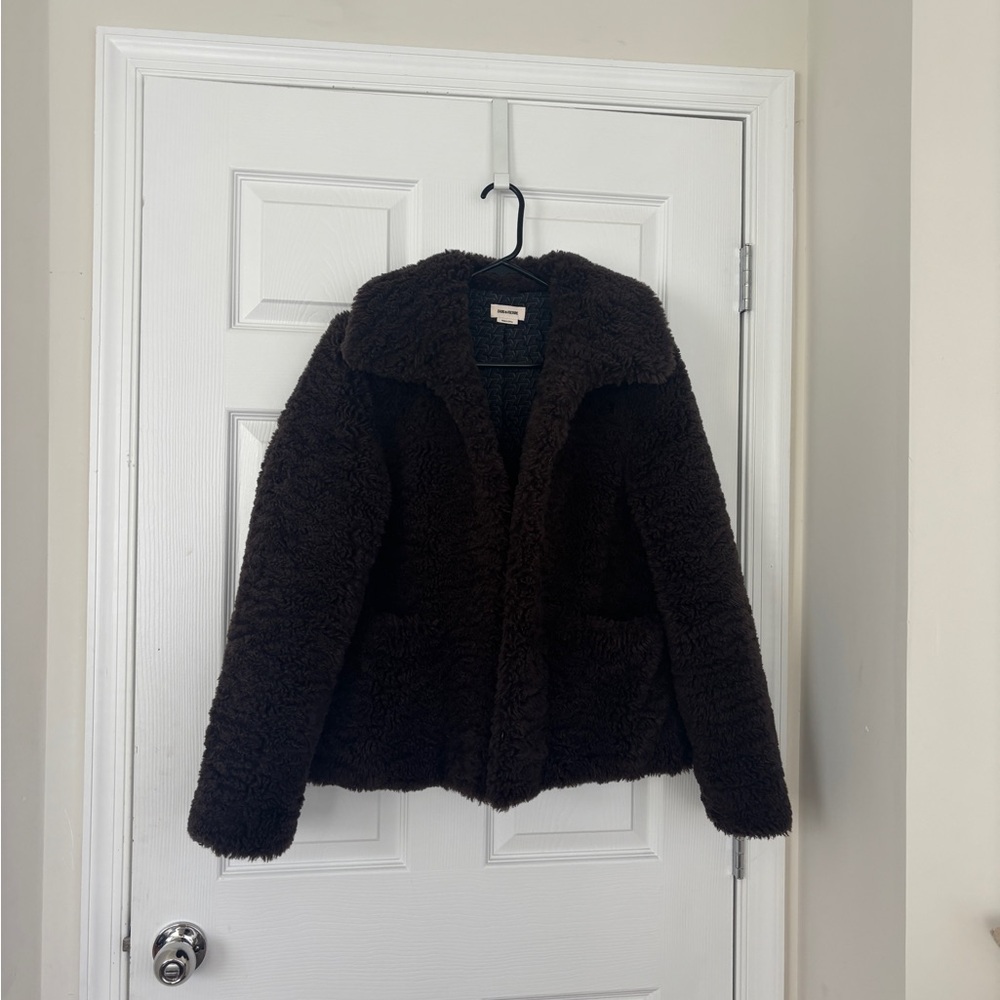 Zadig & Voltaire Dark Brown Teddy Jacket - Picture 7 of 16